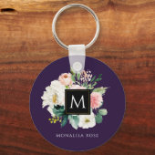 waterverf flormonogram sleutelhanger (Voorkant)