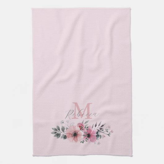 waterverf flormonogram theedoek (Verticaal)