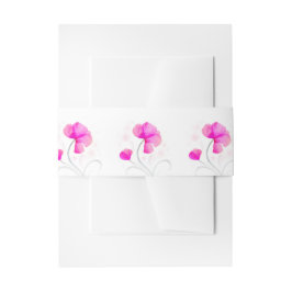 Waterverf florroze bruinband uitnodigingen wikkel