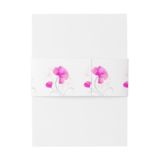 Waterverf florroze bruinband uitnodigingen wikkel (Achterkant Voorbeeld)