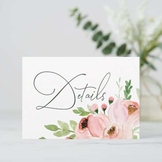 Waterverf florroze kaart (Staand voorkant)