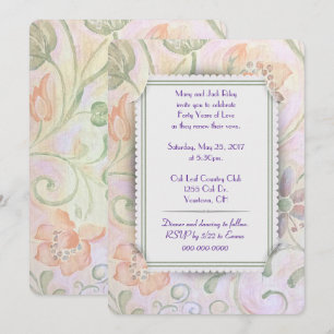 waterverf florwal Wedding Vow Renewal Kaart