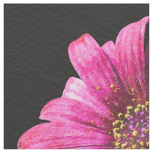 Waterverf Flower 1 Custom Fabric Stof (Close Up)