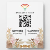 Waterverf Flower Baby shower WiFi Network QR-code Fotoplaat (Voorkant)