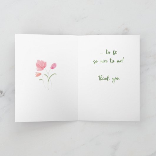 Waterverf Flower bedankt dat je zo mooi bent Kaart (Binnen)