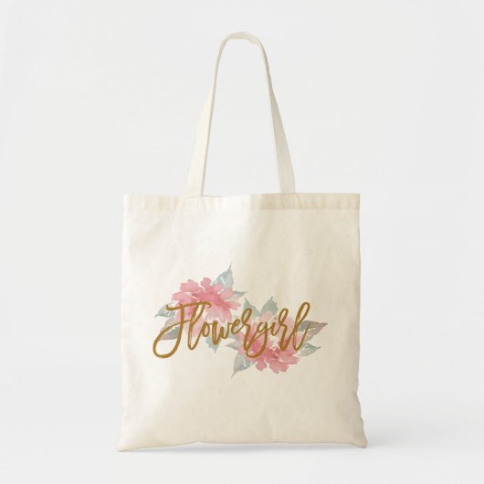 Waterverf Flower BLOEMENMEISJE Wedding Canvas tas (Voorkant)
