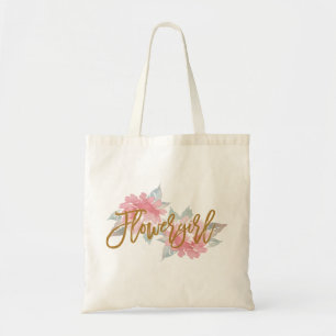 Waterverf Flower BLOEMENMEISJE Wedding Canvas tas