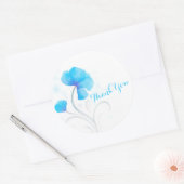 Waterverf flower blue bruiloft bedankt sticker (Envelop)