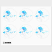 Waterverf flower blue bruiloft bedankt sticker (Vel)