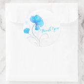Waterverf flower blue bruiloft bedankt sticker (Tas)