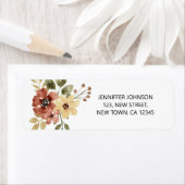 Waterverf Flower Botanical Return Address Label (Insitu)