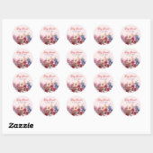  Waterverf Flower Bouquet Baby shower Ronde Sticker (Vel)