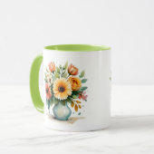 Waterverf Flower Bouquet Mok (Voorkant links)