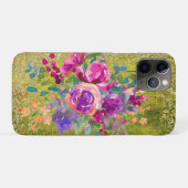 Waterverf Flower Bouquet on Rustic Green Case-Mate iPhone Case (Achterkant (horizontaal))