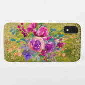 Waterverf Flower Bouquet on Rustic Green Case-Mate iPhone Case (Achterkant (horizontaal))