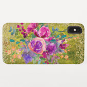 Waterverf Flower Bouquet on Rustic Green Case-Mate iPhone Case (Achterkant (horizontaal))