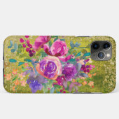 Waterverf Flower Bouquet on Rustic Green Case-Mate iPhone Case (Achterkant (horizontaal))