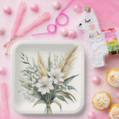 Waterverf Flower Bouquet Papieren Bordje (Feest)