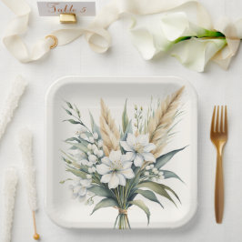 Waterverf Flower Bouquet Papieren Bordje