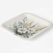 Waterverf Flower Bouquet Papieren Bordje (Gebogen)