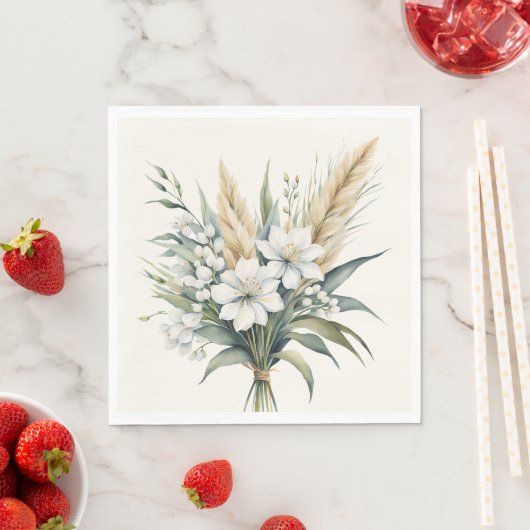 Waterverf Flower Bouquet Servet (Insitu)