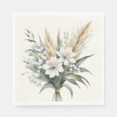 Waterverf Flower Bouquet Servet (Voorkant)