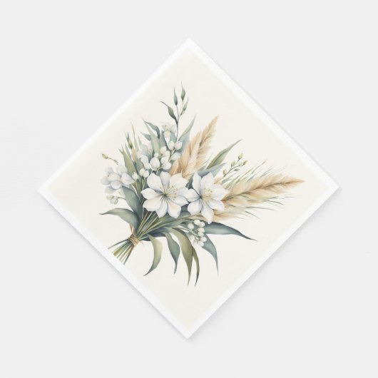 Waterverf Flower Bouquet Servet (Hoek)