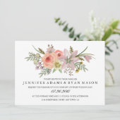 Waterverf Flower Bouquet | Uitnodiging tot weddens (Staand voorkant)