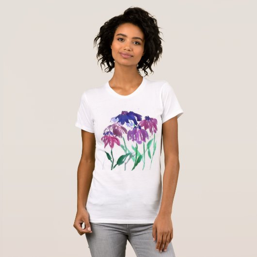 waterverf flower burgundy bouquet t-shirt (Voorkant volledig)