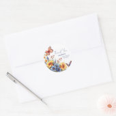 Waterverf Flower Butterfly Bouquet Ronde Sticker (Envelop)