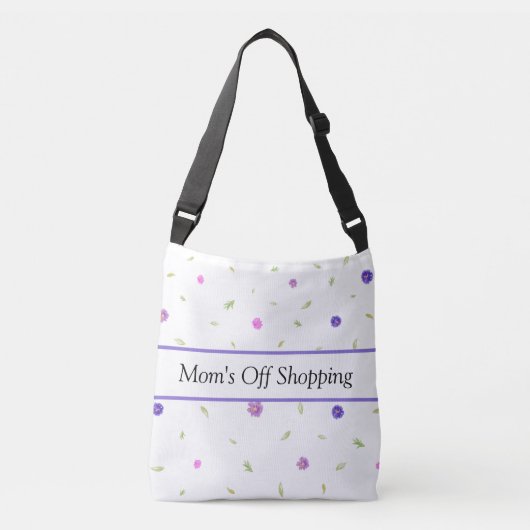 Waterverf Flower Canvas tas | Aangepaste naam (Voorkant)