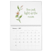 Waterverf Flower Compliment Quotes Kalender (Feb 2027)