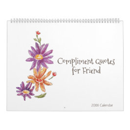 Waterverf Flower Compliment Quotes Kalender