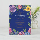 waterverf Flower Elegant 50ste verjaardag bruiloft Kaart (Staand voorkant)