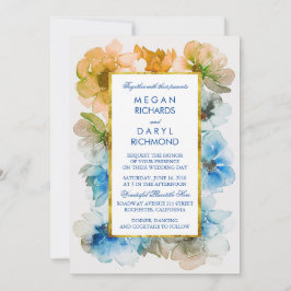 Waterverf Flower Elegant Fall Bruiloft Kaart