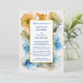 Waterverf Flower Elegant Fall Bruiloft Kaart (Staand voorkant)