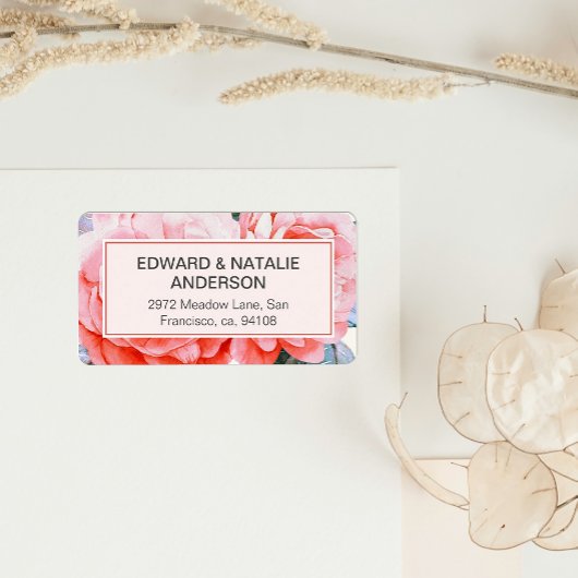 Waterverf Flower Elegant Retouradres Etiket