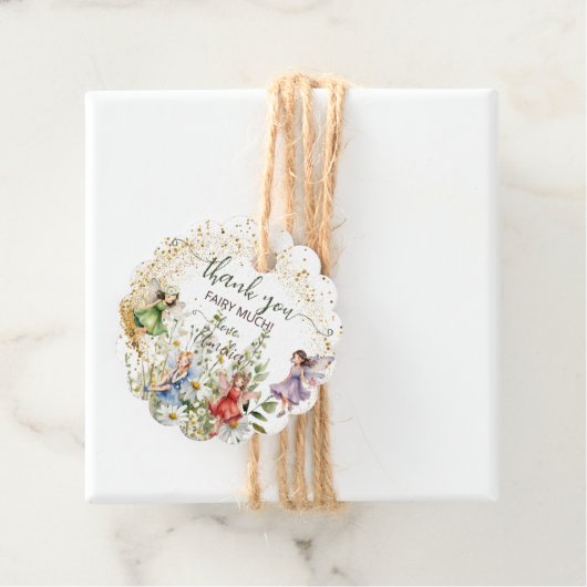 Waterverf Flower Fairies Glitter Script Bedankt Bedankjes Labels (In situ)