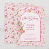 Waterverf Flower Fairy Baby shower Kaart (Voorkant / Achterkant)