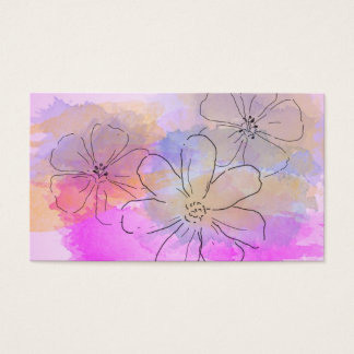 Waterverf Flower Fantasy Visitekaartje