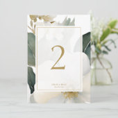 Waterverf Flower & Foliage Trouwtafel Nummer (Staand voorkant)