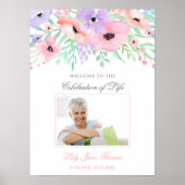 Waterverf Flower Funeral Welcome Sign - 18 x 24 Poster (Voorkant)