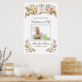 Waterverf Flower Funeral Welcome Sign - 24 x 36 Poster (Keuken)