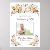 Waterverf Flower Funeral Welcome Sign - 24 x 36 Poster (Voorkant)
