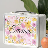 Waterverf Flower Gepersonaliseerde Metal Lunchbox