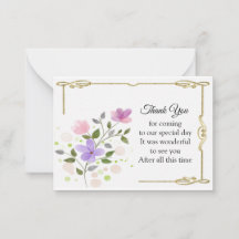 Waterverf Flower Gold Lijst Bedankt Card