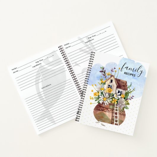 Waterverf Flower Home Daffodil Family Recipbook Notitieboek (Binnen)