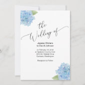 Waterverf flower hydrangea Wedding Invitation Kaart (Voorkant)