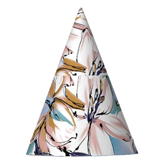 Waterverf Flower: liefdevol geschilderd ontwerp Feesthoedjes (Voorkant)