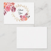 Waterverf Flower Lijst Bedankt Card Notitiekaartje (Voorkant / Achterkant)